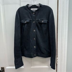 Tommy Hilfiger black snap‎ up cardigan women's xl heavy weight